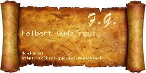 Felbert Györgyi névjegykártya